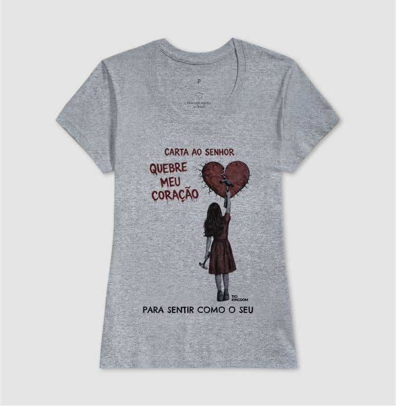 CAMISETA GOSPEL CARTA AO SENHOR - CORAÇÃO QUEBRADO