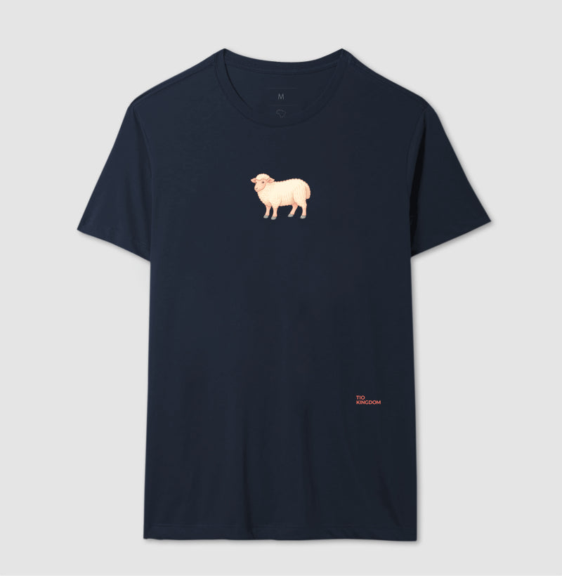 CAMISETA MINIMALISTA OVELHA PASTEL