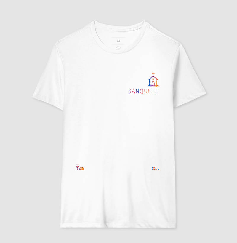 Camiseta Cristã Minimalista Banquete — Streetwear Clean