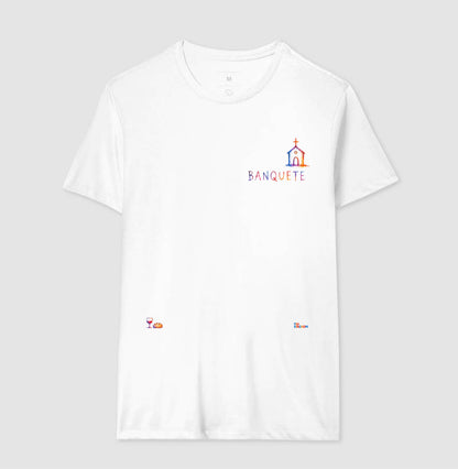 Camiseta Cristã Minimalista Banquete — Streetwear Clean