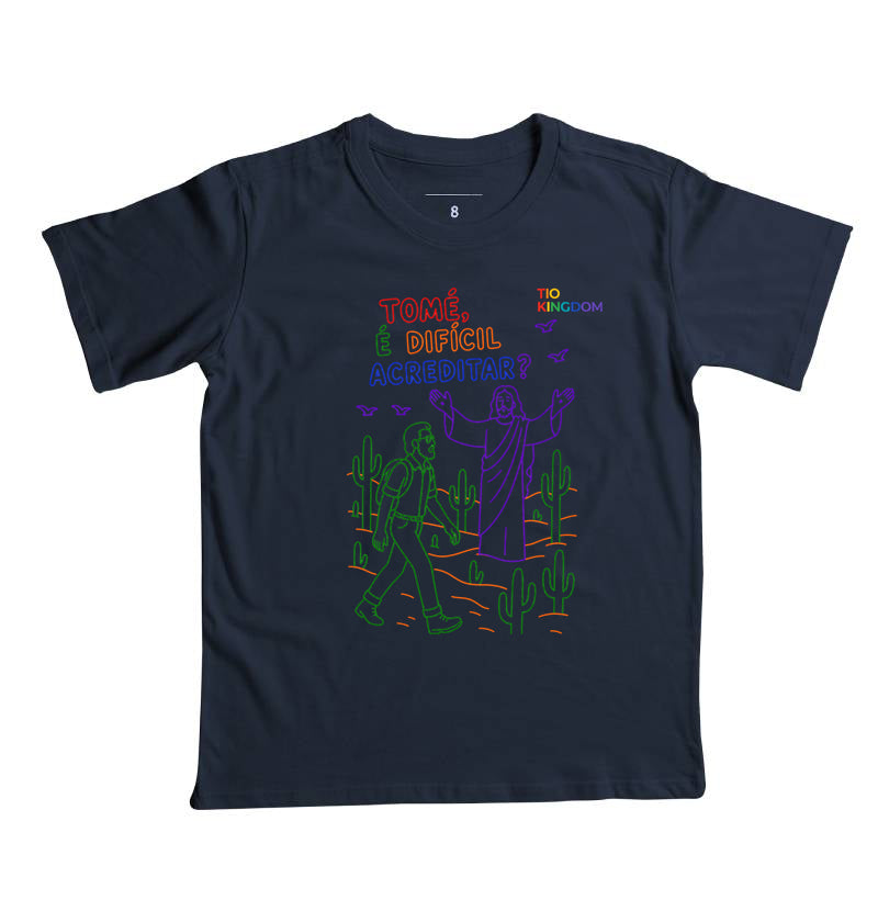 CAMISETA INFANTIL GOSPEL TOMÉ E JESUS KINGDOM VIBES