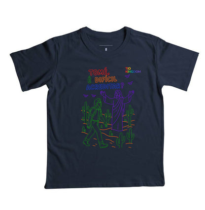 CAMISETA INFANTIL GOSPEL TOMÉ E JESUS KINGDOM VIBES